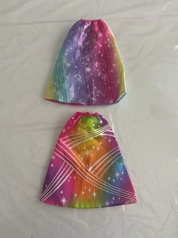 Lot de 2 jupes arc-en-ciel scintillantes pour poupée type Barbie