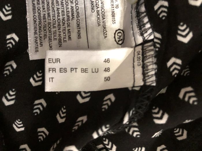 AN129- Blouse noire motifs blancs T 48 (46) NEUVE - photo numéro 10