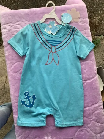 Bodies garçon 6/9 mois style marin bleu manches courtes