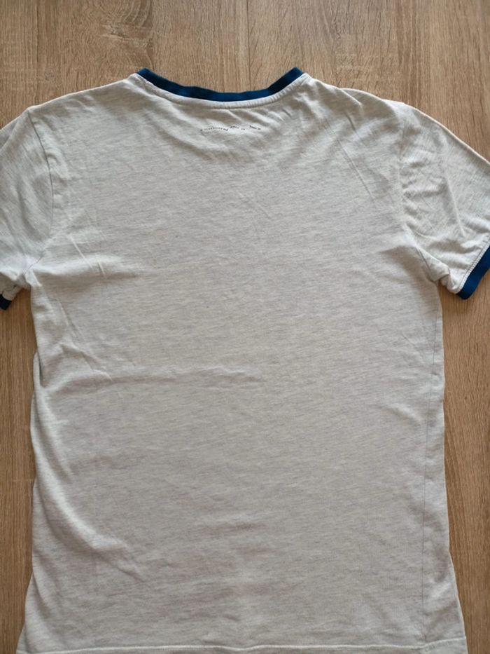 T-shirt gris clair avec col bleu – Teddy Smith - photo numéro 3