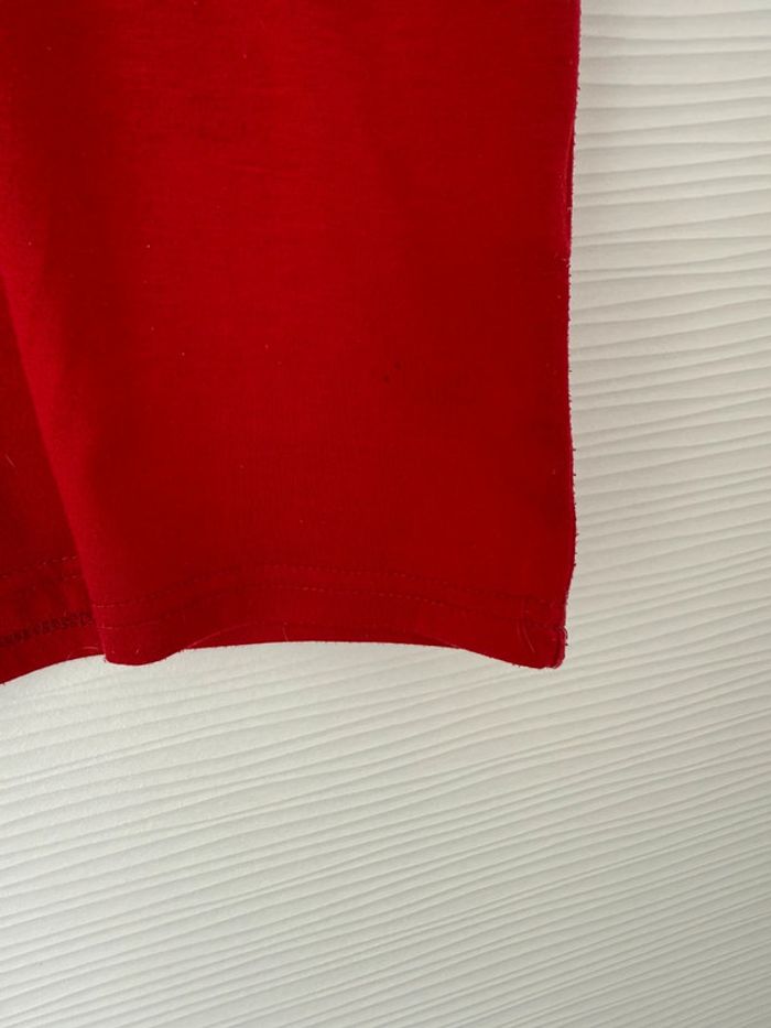 Haut t-shirt rouge oversize à nouer écritures blanches col rond manches courtes - photo numéro 6