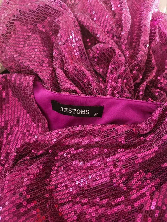 Robe rose fushia à sequins Jestoms Taille M - photo numéro 7