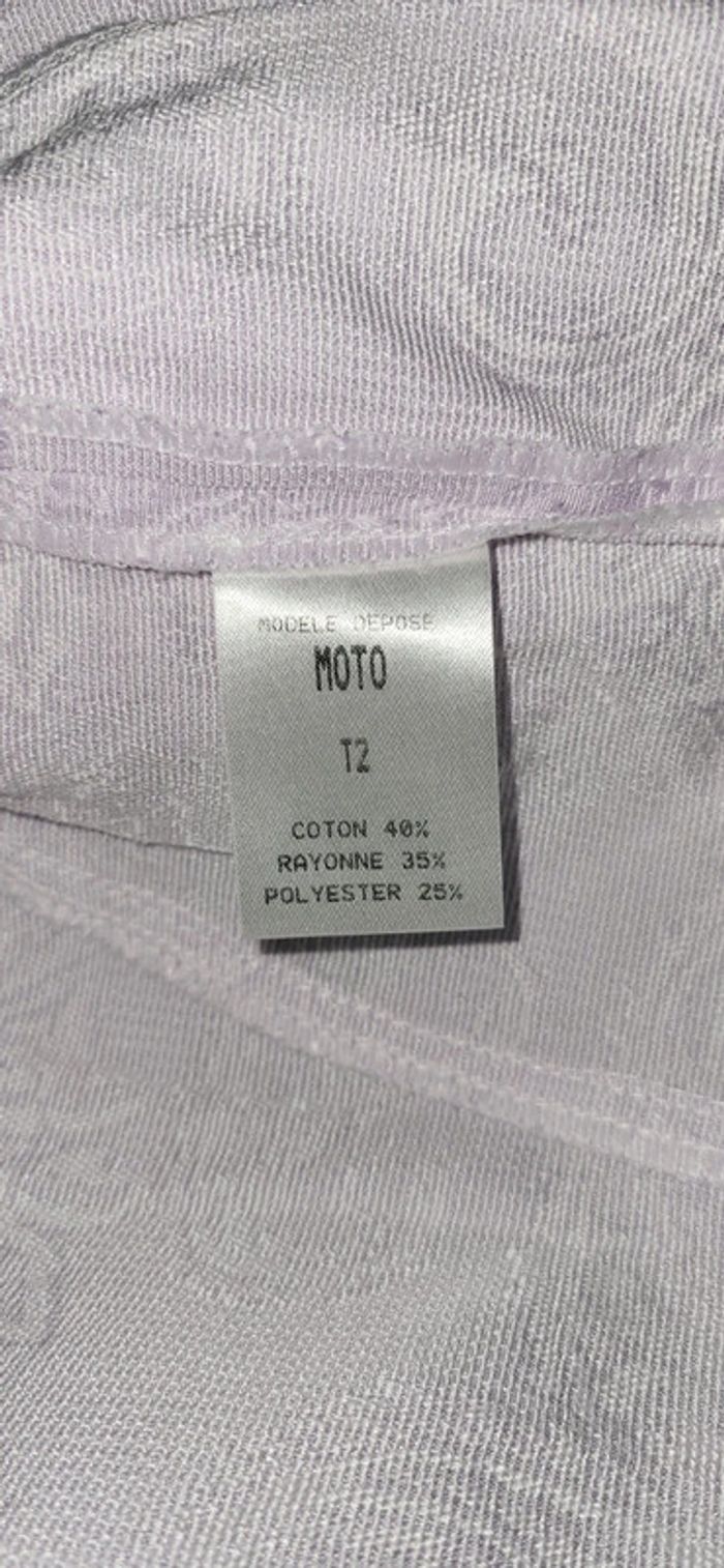 💜 ensemble veste et jupe style perfecto ceinturée effet jacquard lilas - photo numéro 9