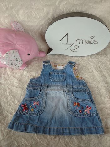 Robe style salopette jeans Fille 1 2 mois Fleurs Papillon H&M