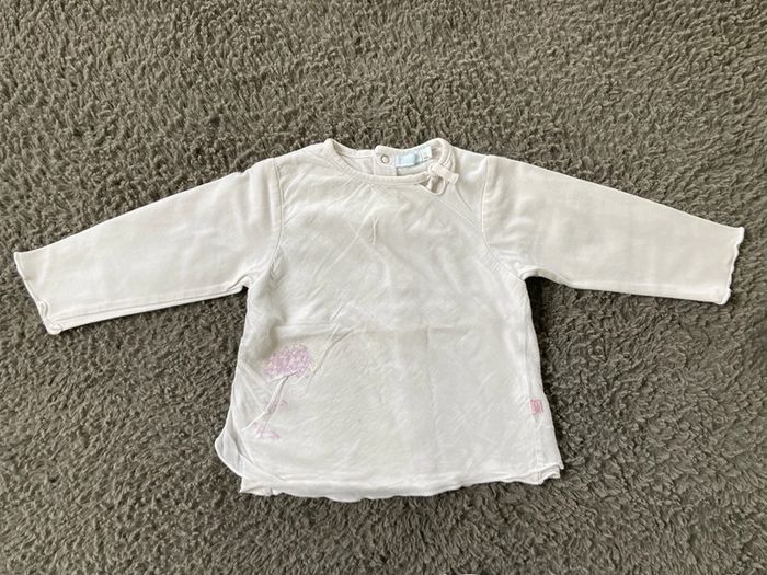 Lot de 2 tee-shirts ML blanc 12 mois - photo numéro 4