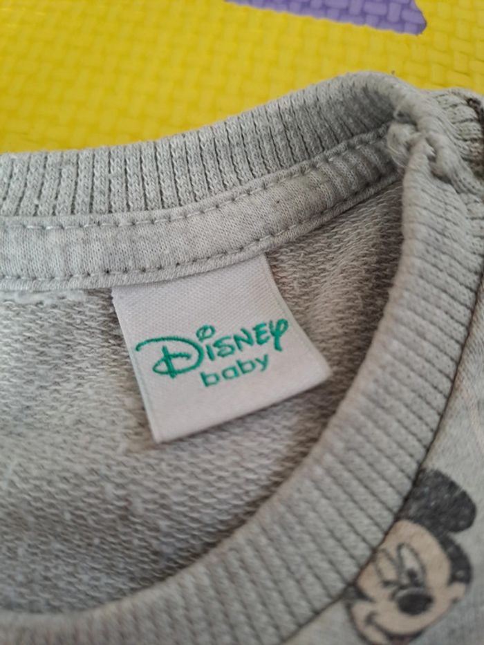 Ensemble pantalon pull Mickey gris clair, Disney baby, taille 9/12 mois (78 cm) - photo numéro 4