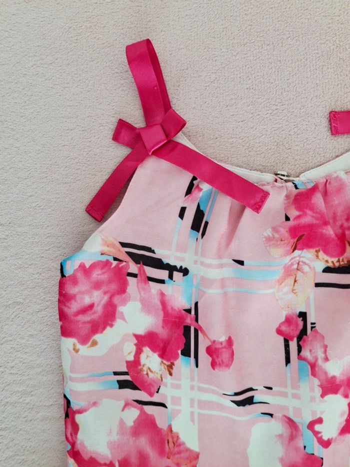 Robe à bretelles et volants Floriane 6 ans rose clair motifs fleurs - photo numéro 3