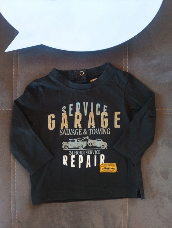 Tee shirt chemise manches longues Garçon 6 mois service garage réparation voiture PikOuic - photo numéro 2