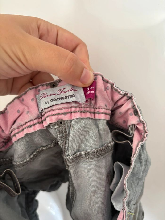 Short en jean gris - Pomme Framboise by Orchestra - Taille 3 ans (98 cm) - photo numéro 3