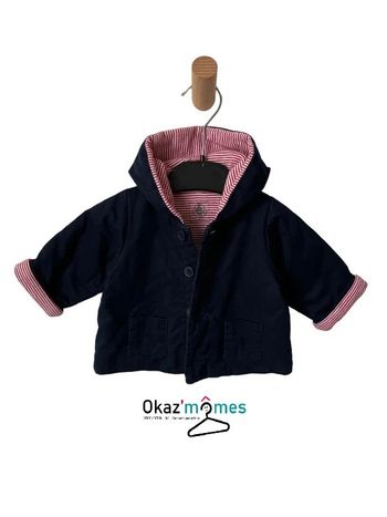 Veste à capuche pointue bleu marine - Petit Bateau 1 mois (54cm)