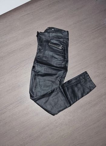 Pantalon enduit noir