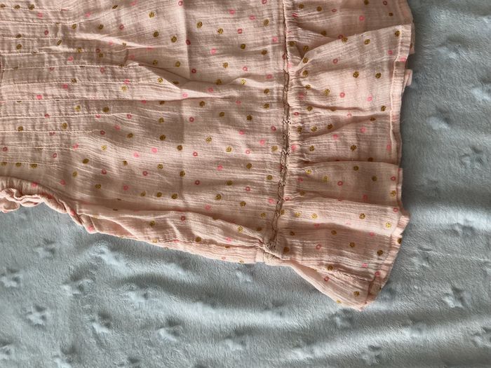 robe sans manches rose à pois dorés 6 mois tape à l'oeil - photo numéro 7