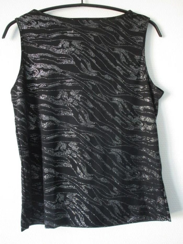 Top noir motifs argent Fiorella di Verdi 42 TBE - photo numéro 9