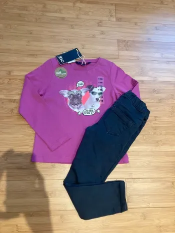 5ans - Set 2 pièces – Ensemble pantalon tregging bleu marine et t-shirt neuf assorti
