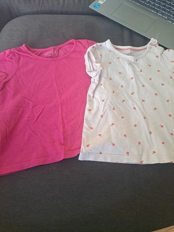 Lot 2 t shirt manches courte 86 cm