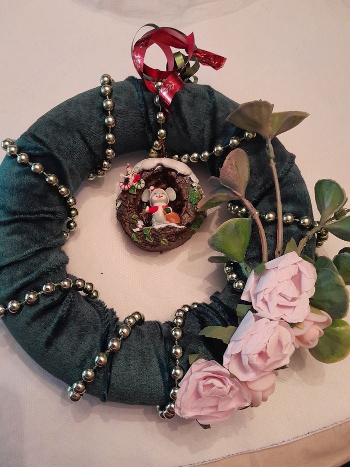 Couronne de noel en satin