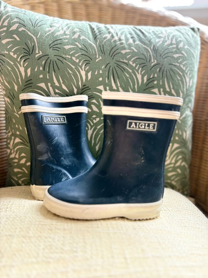Botte enfant Aigle - bleu marine et blanc - pointure 22