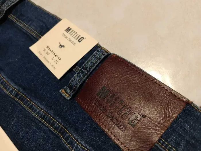 Mustang - new! with tags men's pants jeans belt 124-136cm /d.110 - photo numéro 2