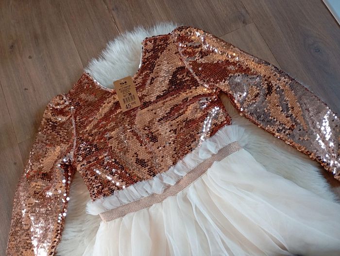 Tao 💖 neuf robe tape a l'oeil pour cérémonie mariage noel 8 ans - photo numéro 4