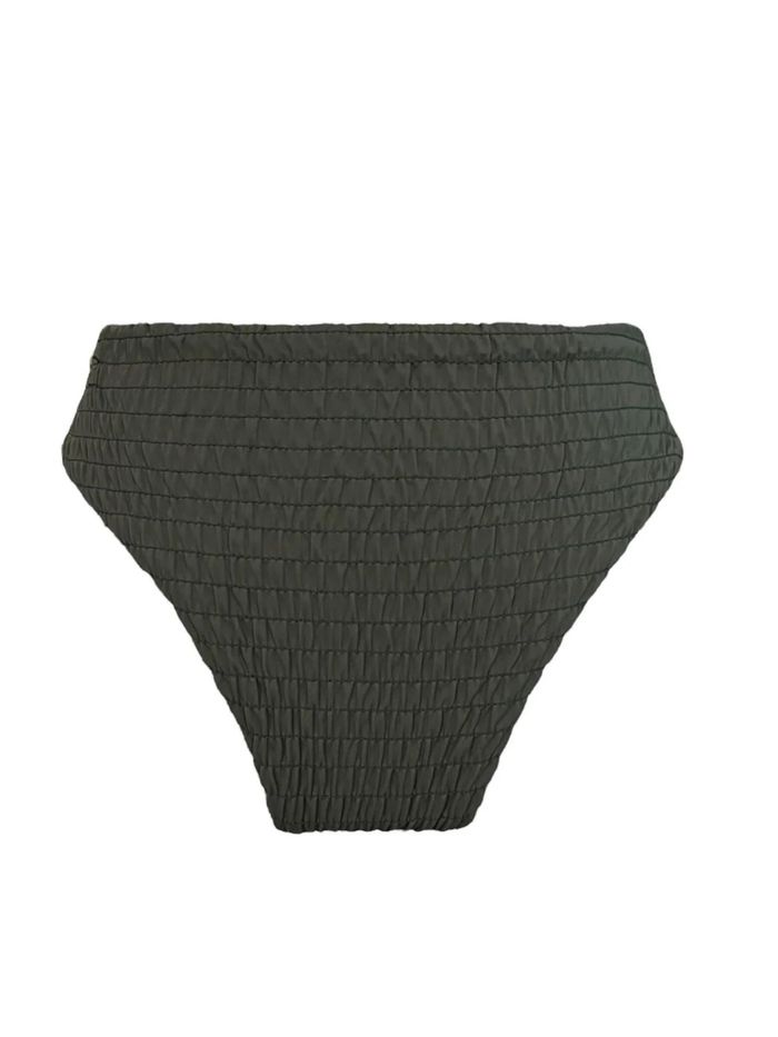 Bas maillot de bain kaki texture plissée style brésilien – Ardène Swim Ta ille L