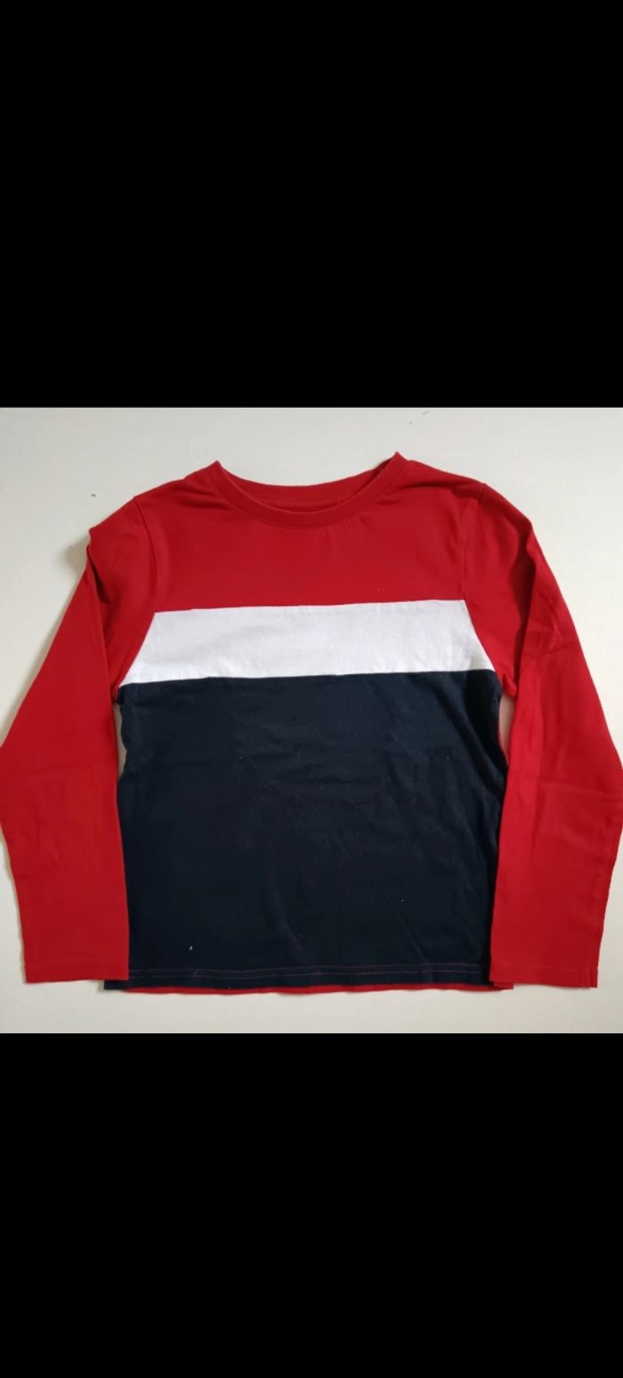 Polo bleu blanc rouge 6 ans