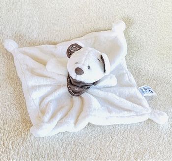 Doudou ours blanc très doux en velours