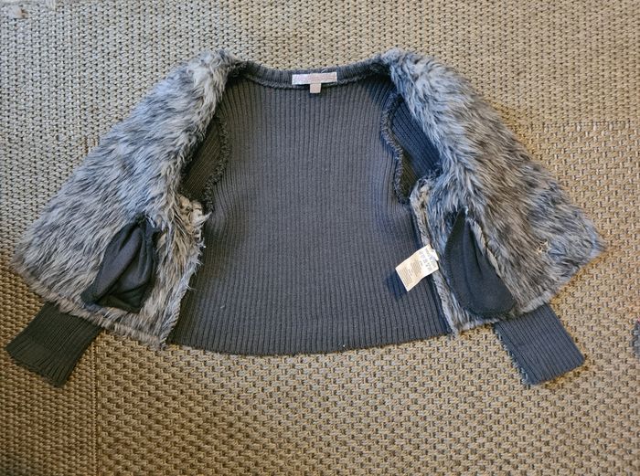 Veste bi-matière grise - 3 ans - photo numéro 2