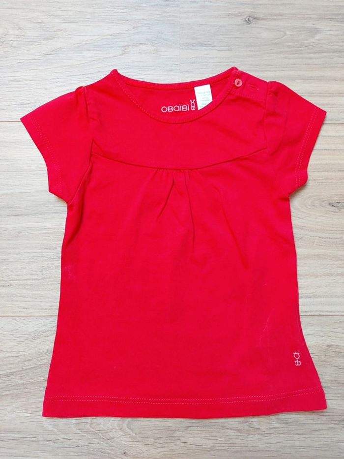 T-shirt rouge Obaibi 6 mois
