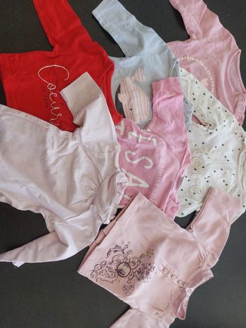 Lot 7 tee shirts manches longues 1 mois 