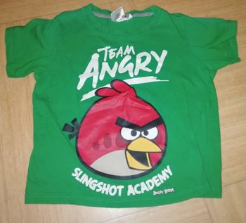 T-shirt vert 3 ans garçon angry birds