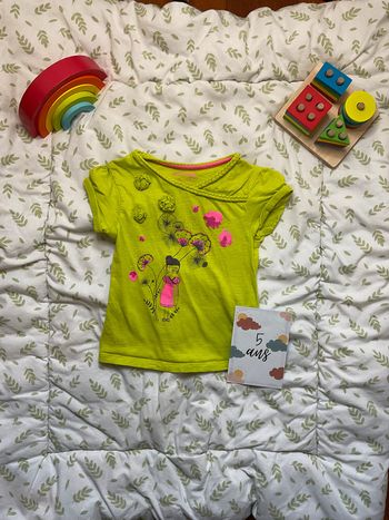 teeshirt manches courtes vert orchestra 5 ans impression devant