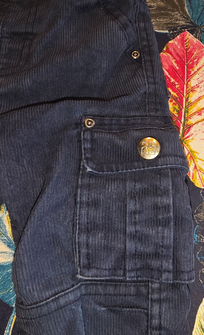 Pantalon bleu velours côtelé 24 mois - photo numéro 6