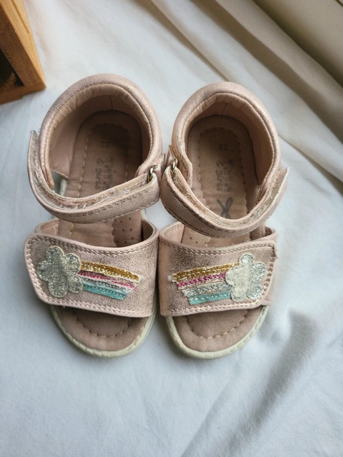 Sandales scratchs rose poudré arc en ciel 22 - photo numéro 6