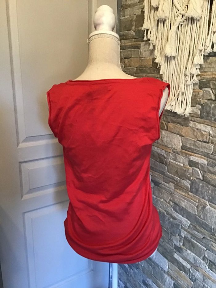 Débardeur sans manche taille M de la marque Tex couleur rouge en coton - photo numéro 3