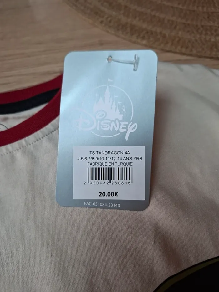 T-shirt Disney enfant 4 ans NEUF – La Tanière du Dragon – Disneyland Paris - photo numéro 3