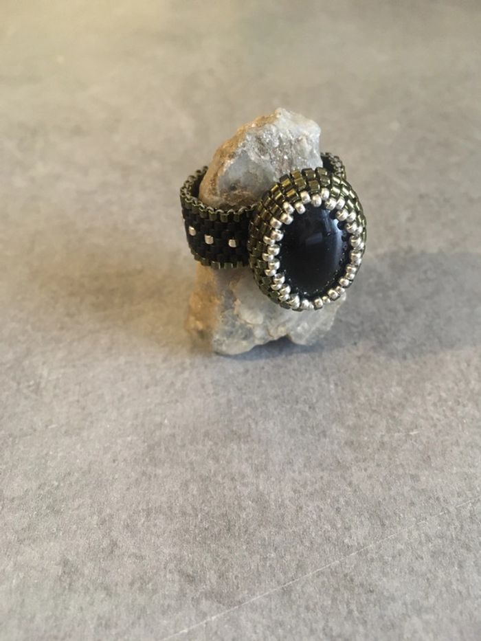 Bague onyx sertie