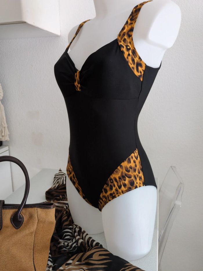 Maillot 1 pièce noir léopard neuf 42 - photo numéro 4