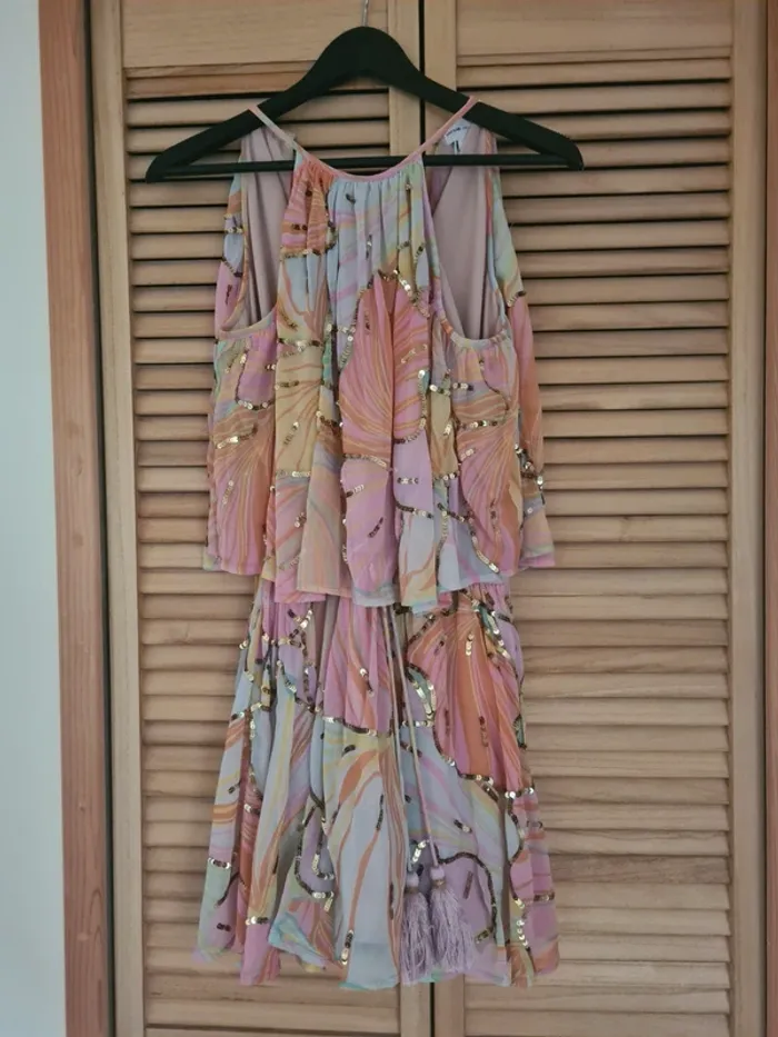 Combishort River Island ornementé orange fleurie - photo numéro 2