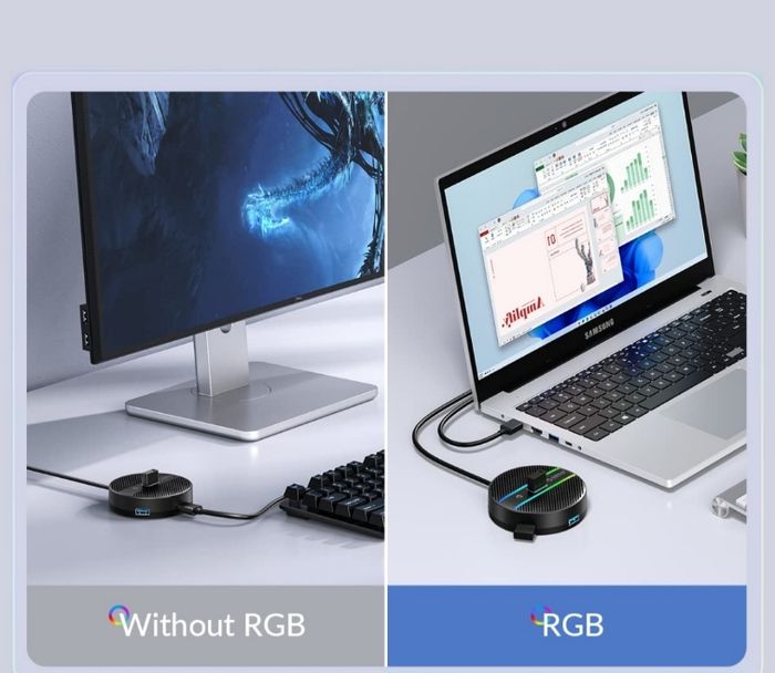USB Hub Multi port USB pour Ordinateur charge et transfert de données - photo numéro 3