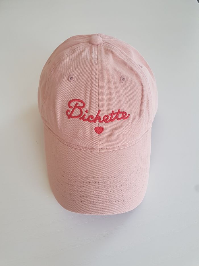 Casquette rose saumon et rouge Bichette - photo numéro 3