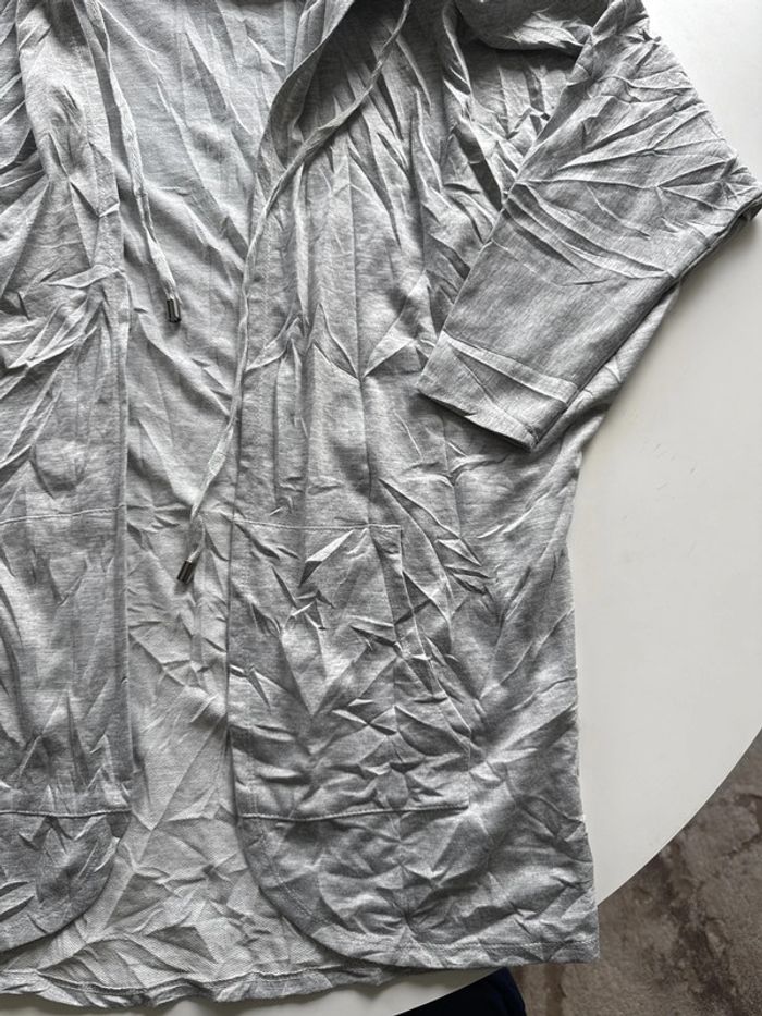 Gilet long léger à capuche gris clair – Cyrus – Taille S - photo numéro 6