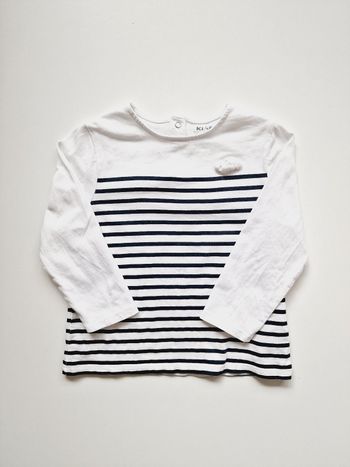 Kiabi - Tee-shirt marinière, manches longues, col rond (2 ans)