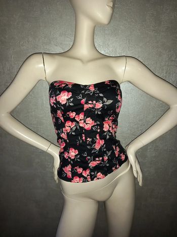 bustier noir et fleurie jennyfer taille 34/36