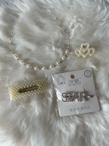 Lot accessoires pour cheveux avec perles