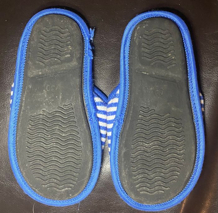 Chaussons rayés bleus et multicolores - photo numéro 3