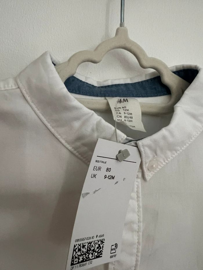 Chemise blanche H&M 9-12 mois 80 cm - photo numéro 3