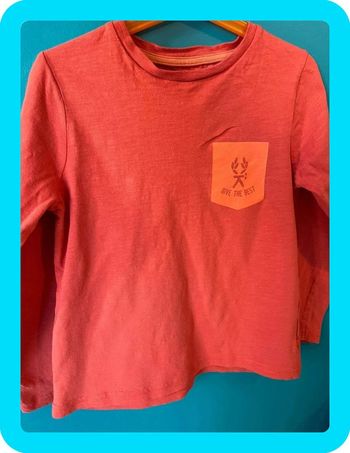 Joli t-shirt manches longues orange 8  ans okaïdi