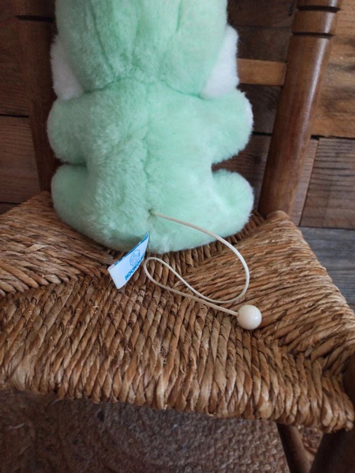 Peluche lapin musical vert blanc Nounours tbe - photo numéro 6