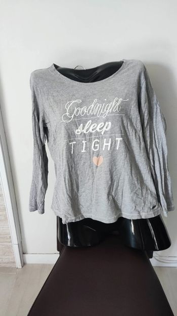 Haut de pyjama à manches longues grise 38 40