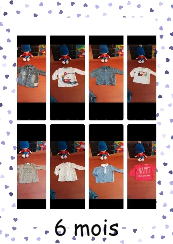 Lot de tee shirt manches longues 9 mois